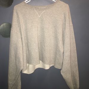 gray cropped  crew neck